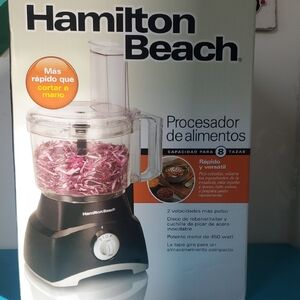 Hamilton Beach Black and Clear 8-Cup Food Processor